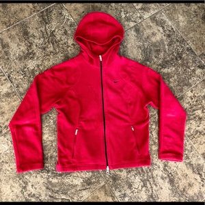 ❌SOLD❌NIKE THERMA FIT RED FLEECE ZIP HOODIE JACKET